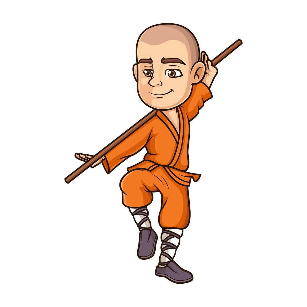 Shaolin monk fighter. PNG - JPG and vector EPS (infinitely scalable).