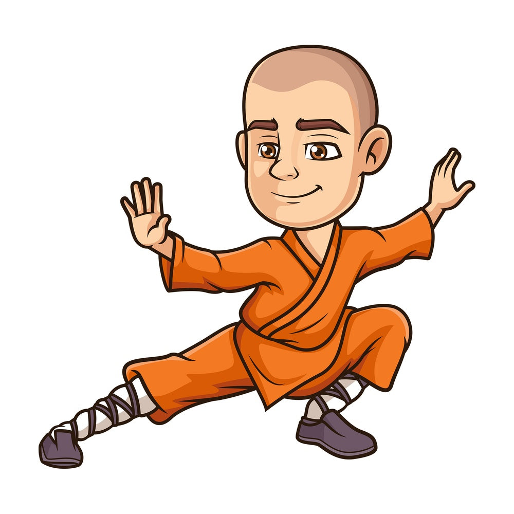 Shaolin monk training. PNG - JPG and vector EPS (infinitely scalable).