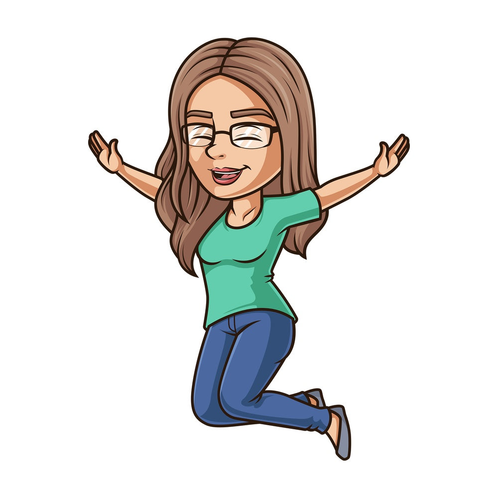 Woman jumping for joy. PNG - JPG and vector EPS (infinitely scalable).