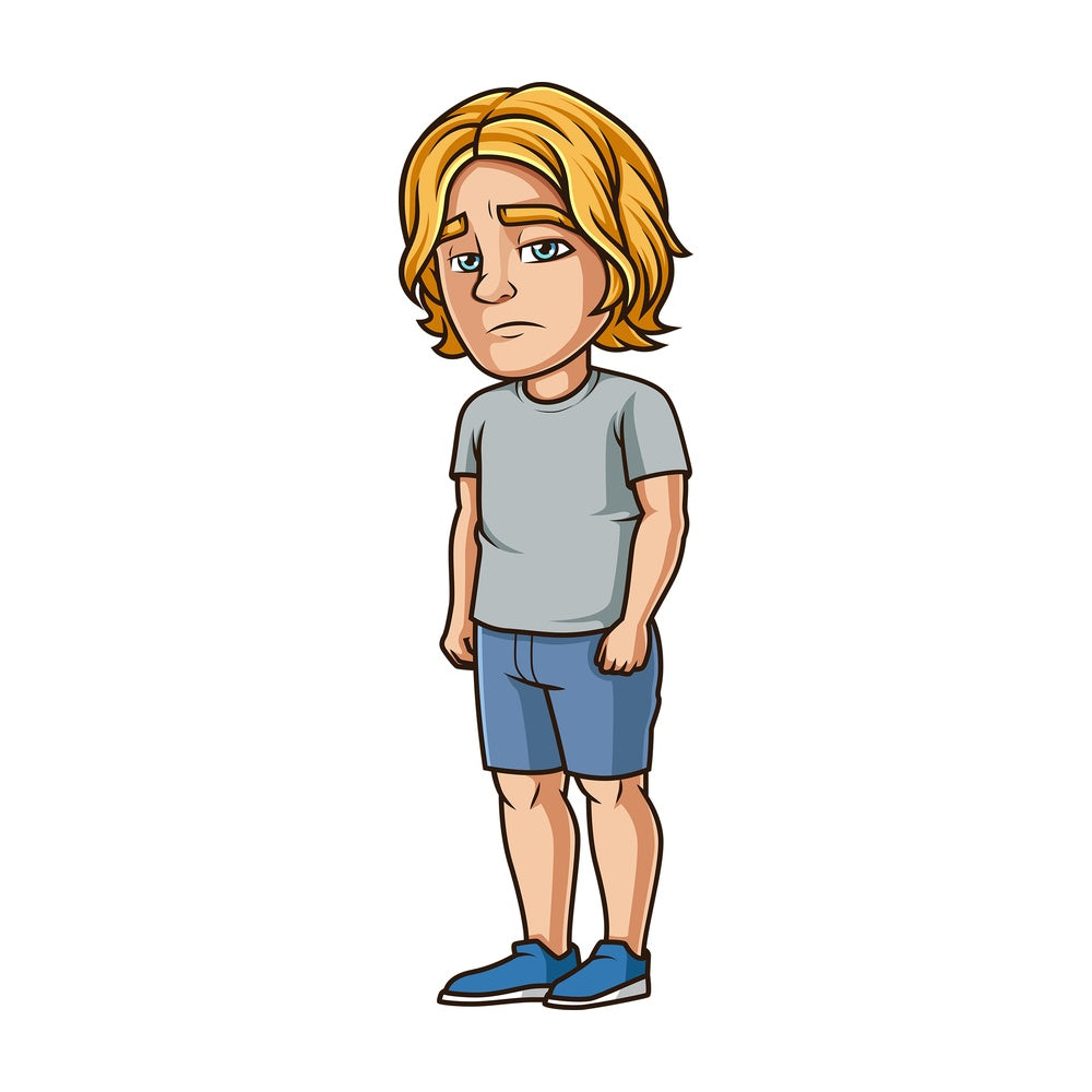 Sad man. PNG - JPG and vector EPS (infinitely scalable).