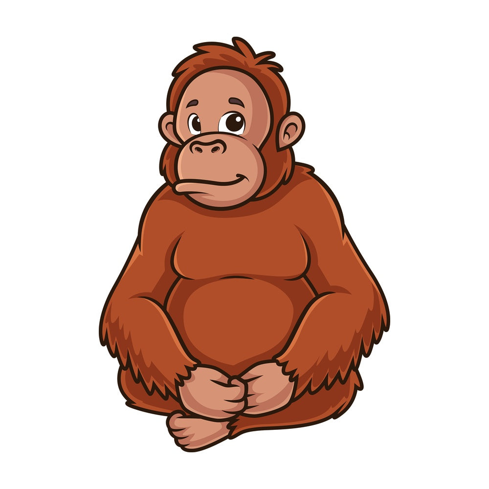 Orangutan sitting down. PNG - JPG and vector EPS (infinitely scalable).