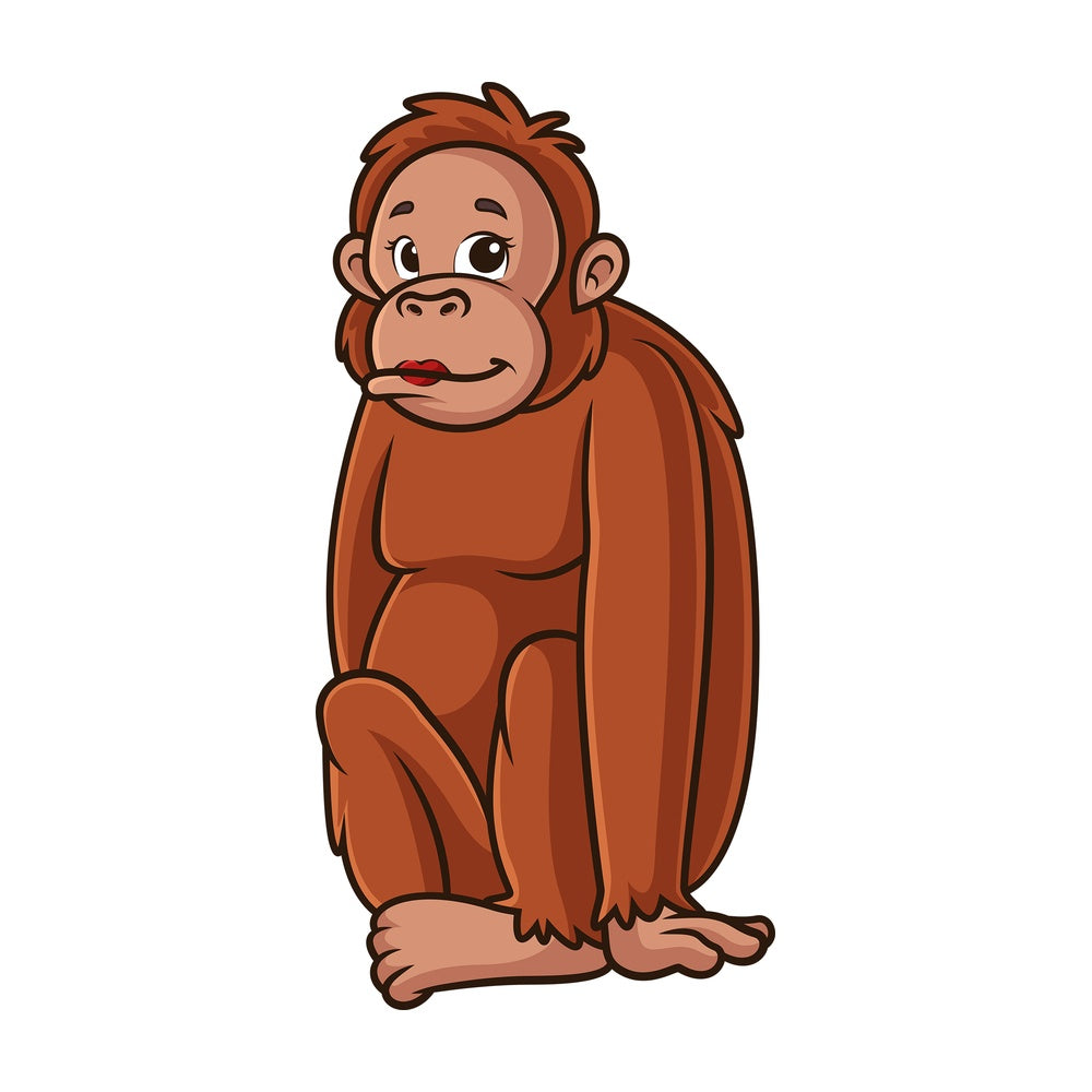 Female orangutan. PNG - JPG and vector EPS (infinitely scalable).