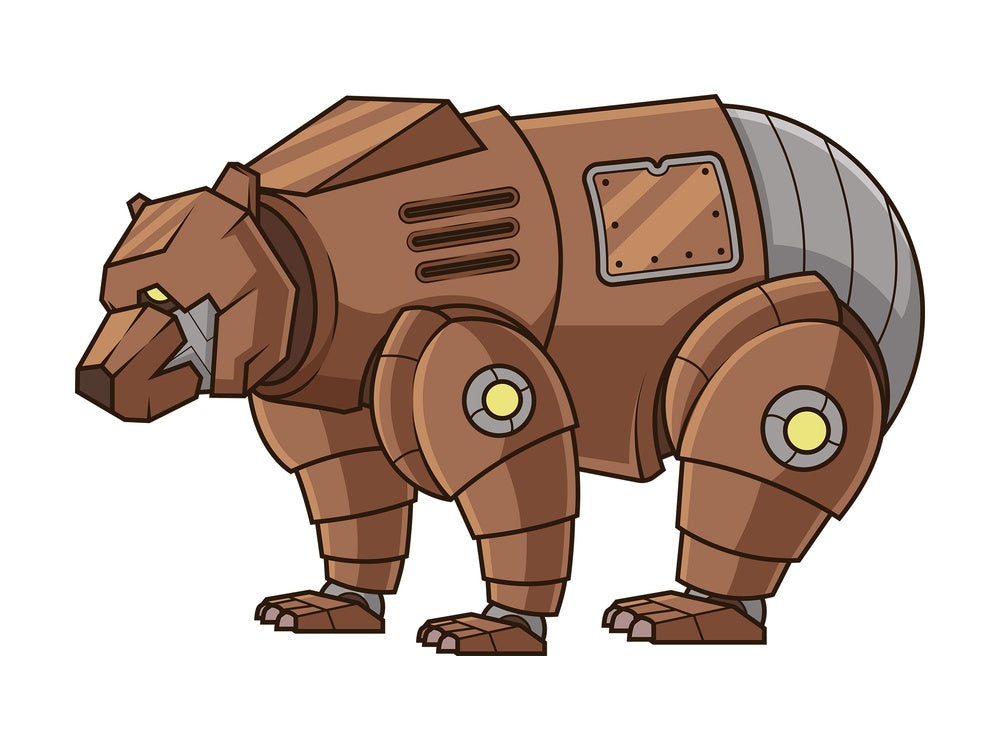 Mechanical bear robot. PNG - JPG and vector EPS (infinitely scalable).
