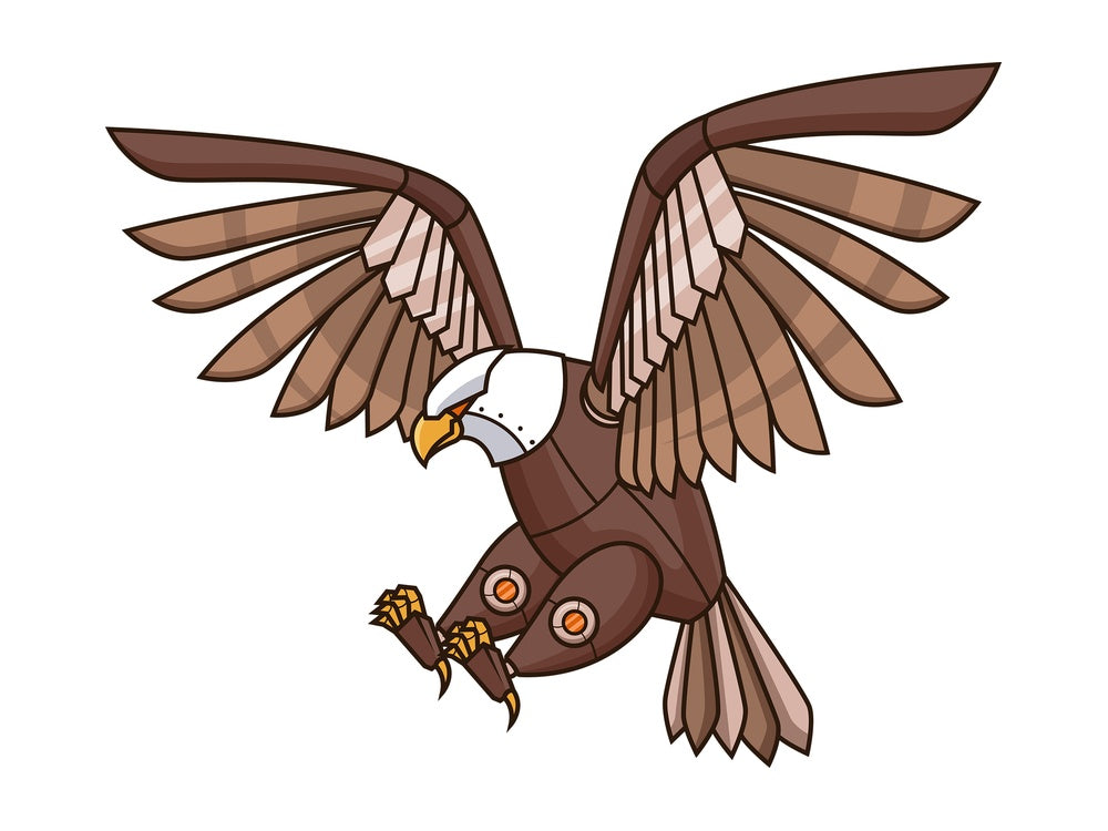 Mechanical eagle robot. PNG - JPG and vector EPS (infinitely scalable).