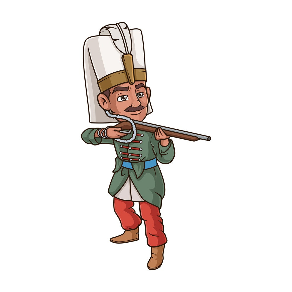 Ottoman soldier with musket. PNG - JPG and vector EPS (infinitely scalable).