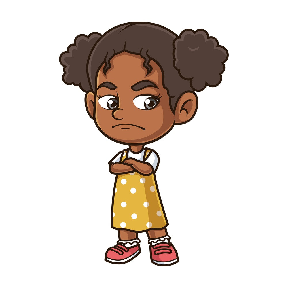 Angry black girl. PNG - JPG and vector EPS (infinitely scalable).