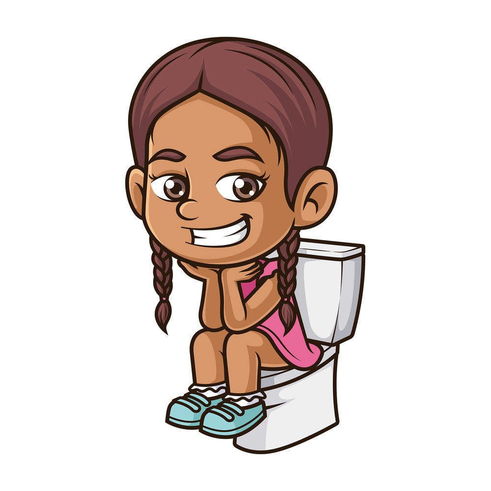 Hispanic girl pooping. PNG - JPG and vector EPS (infinitely scalable).