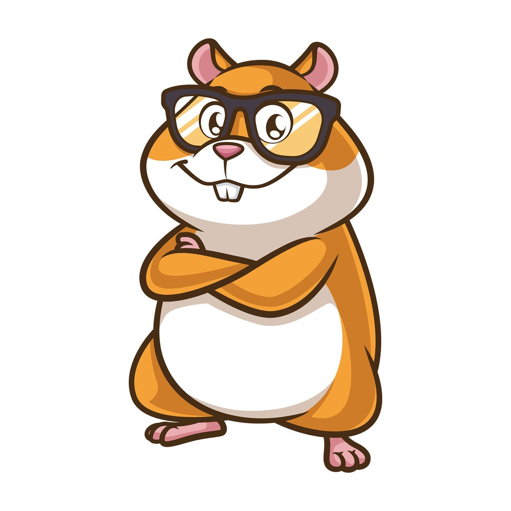 Hamster with glasses. PNG - JPG and vector EPS (infinitely scalable).