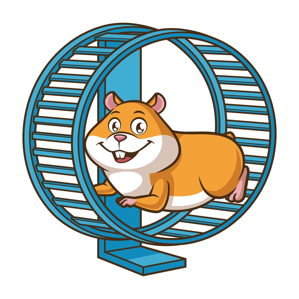 Hamster running on wheel. PNG - JPG and vector EPS (infinitely scalable).