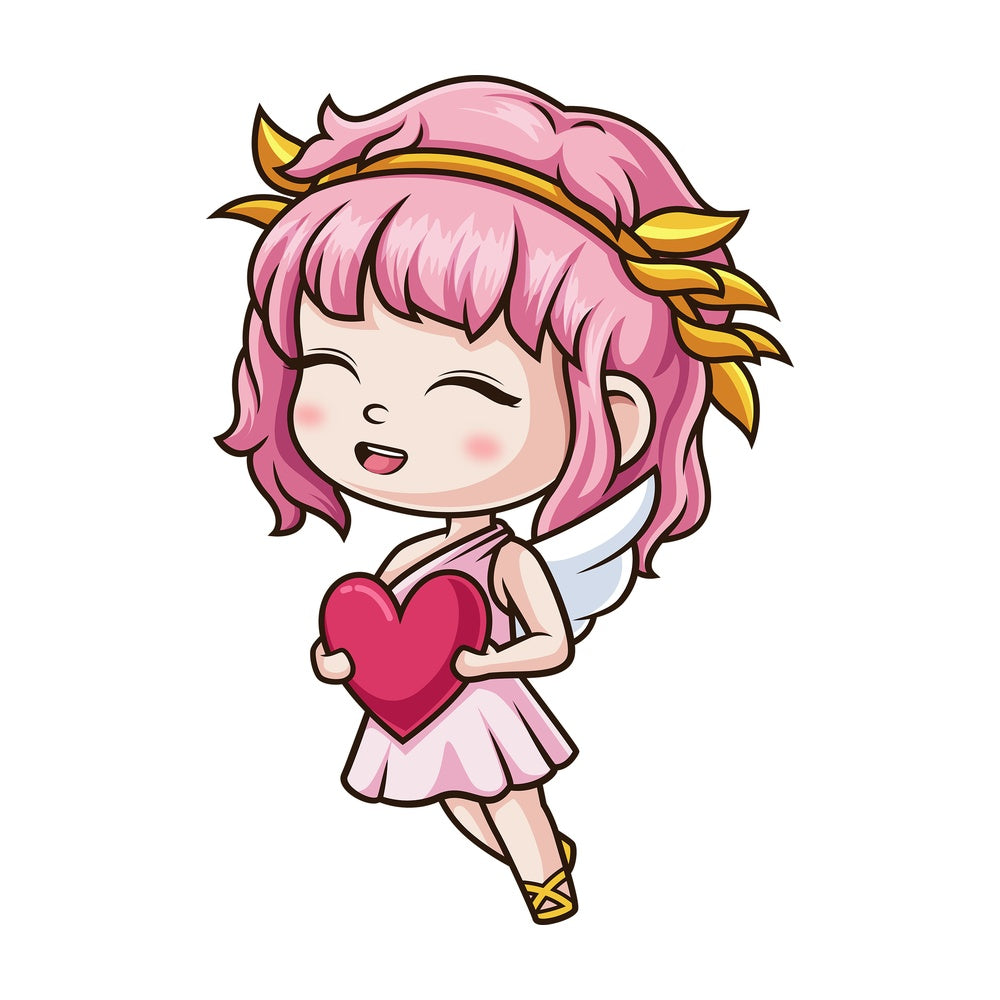 Female cupid in love. PNG - JPG and vector EPS (infinitely scalable).