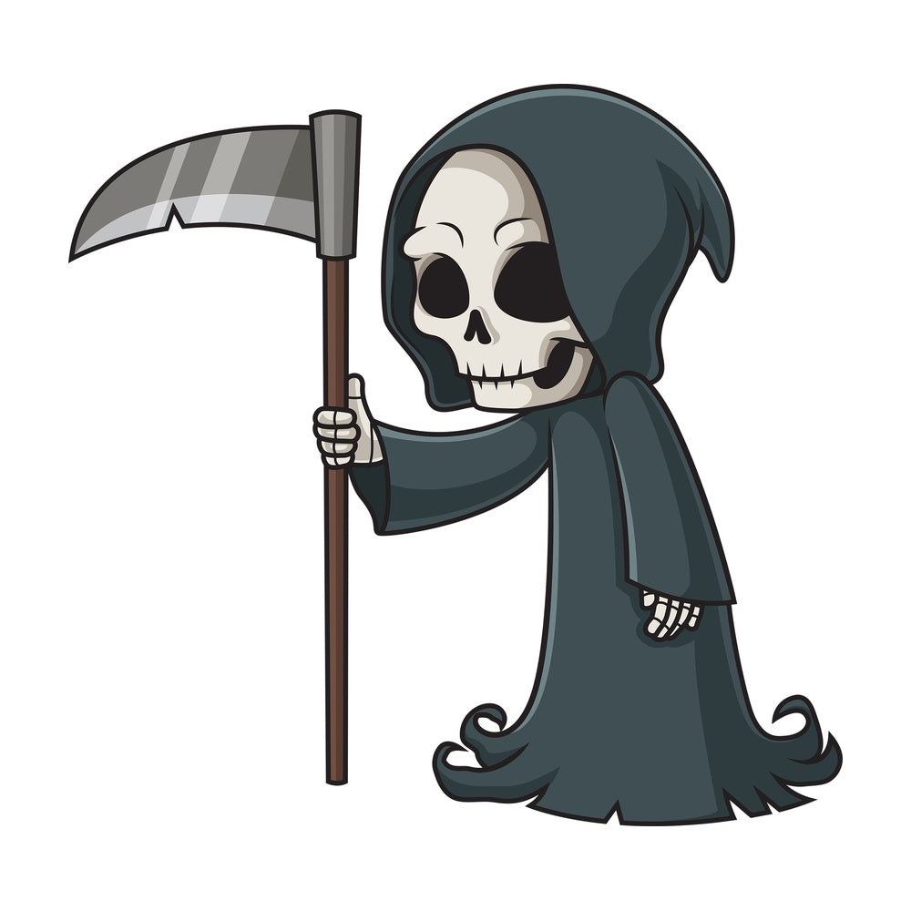 Grim reaper looking sideways. PNG - JPG and vector EPS (infinitely scalable).