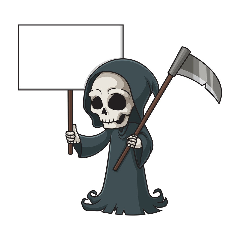 Grim reaper blank sign. PNG - JPG and vector EPS (infinitely scalable).