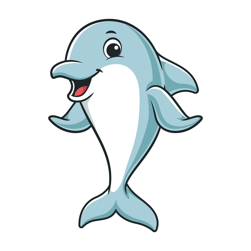 Happy dolphin. PNG - JPG and vector EPS (infinitely scalable).