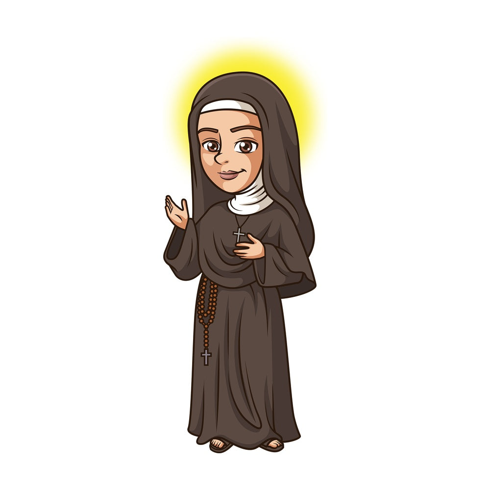 Saint maria faustina kowalska. PNG - JPG and vector EPS file formats (infinitely scalable). Image isolated on transparent background.