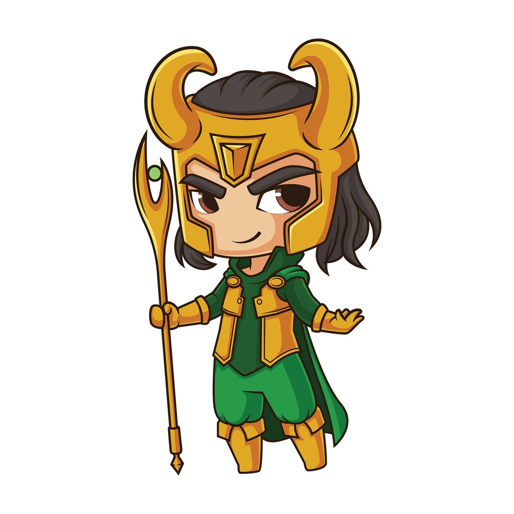 Chibi god loki. PNG - JPG and vector EPS file formats (infinitely scalable). Image isolated on transparent background.