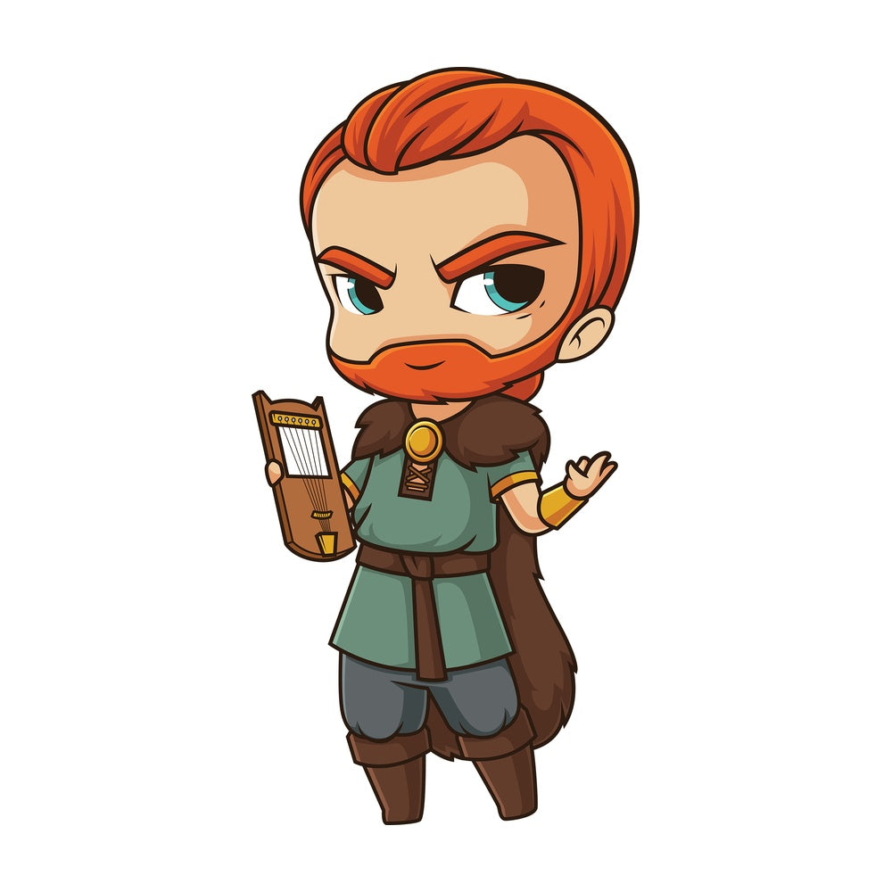 Chibi god bragi. PNG - JPG and vector EPS file formats (infinitely scalable). Image isolated on transparent background.