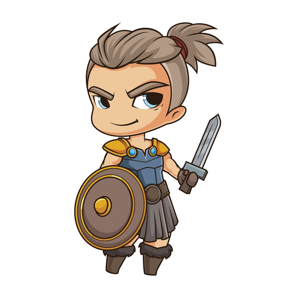 Chibi god vidar. PNG - JPG and vector EPS file formats (infinitely scalable). Image isolated on transparent background.