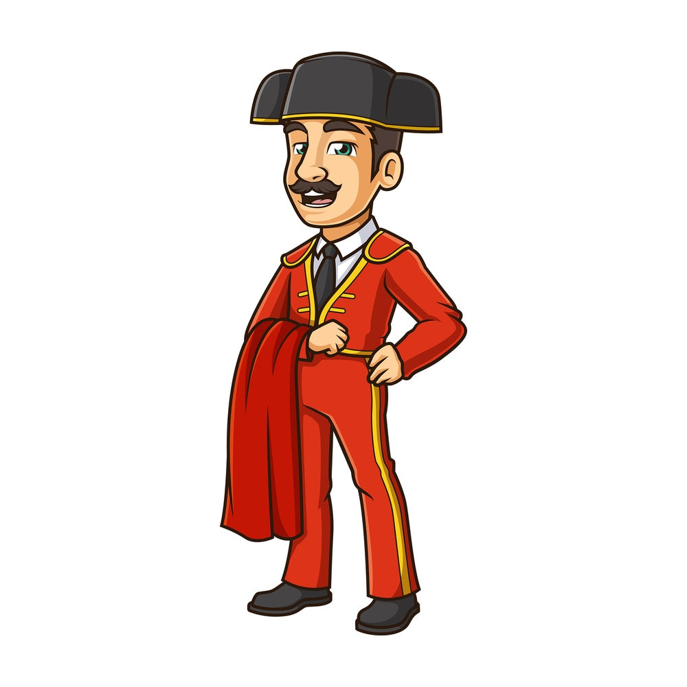Confident bullfighter. PNG - JPG and vector EPS (infinitely scalable).