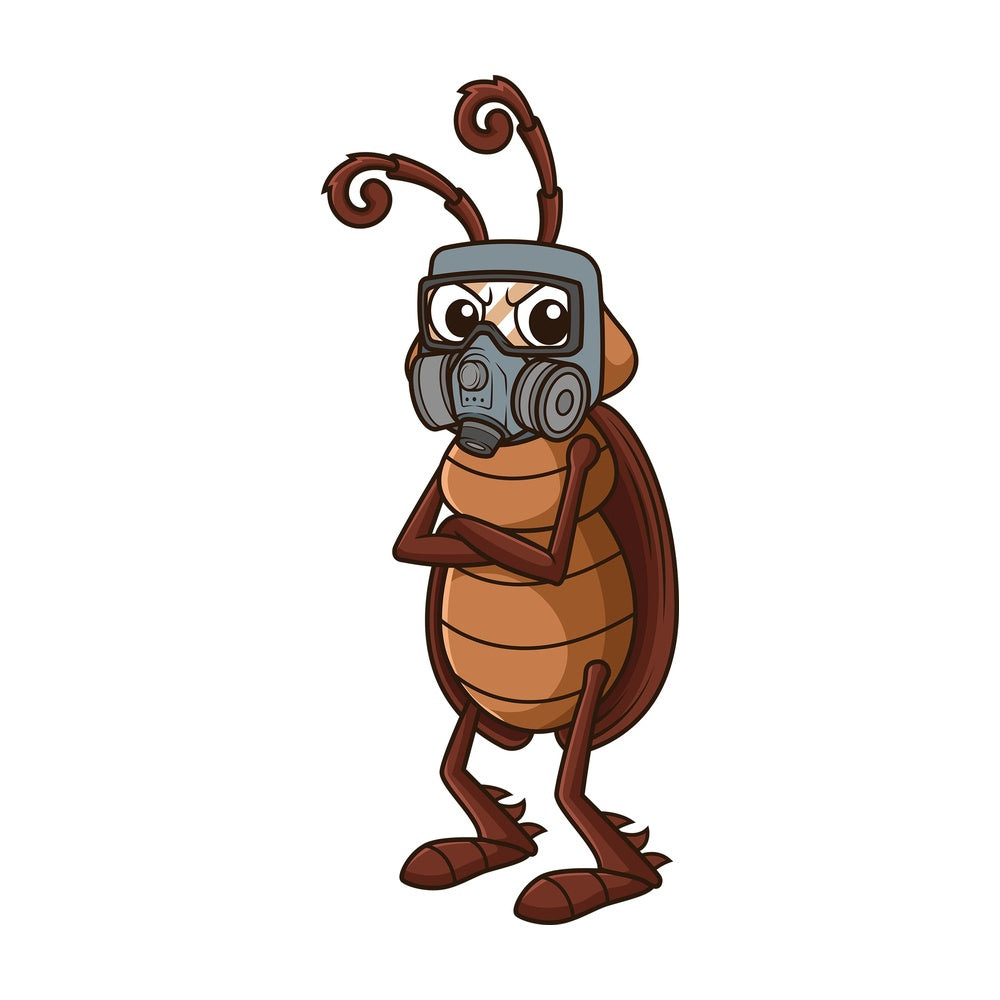 Cockroach wearing gas mask. PNG - JPG and vector EPS file formats (infinitely scalable). Image isolated on transparent background.