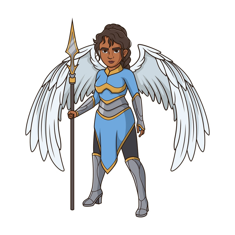 Winged valkyrie with spear. PNG - JPG and vector EPS (infinitely scalable).