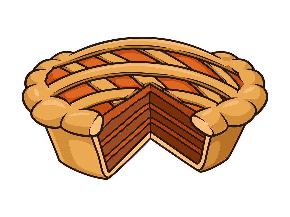 Pumpkin pie. PNG - JPG and vector EPS file formats (infinitely scalable). Image isolated on transparent background.