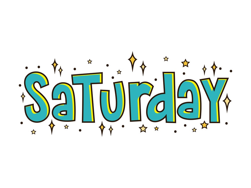 Text doodle saturday. PNG - JPG and vector EPS (infinitely scalable).