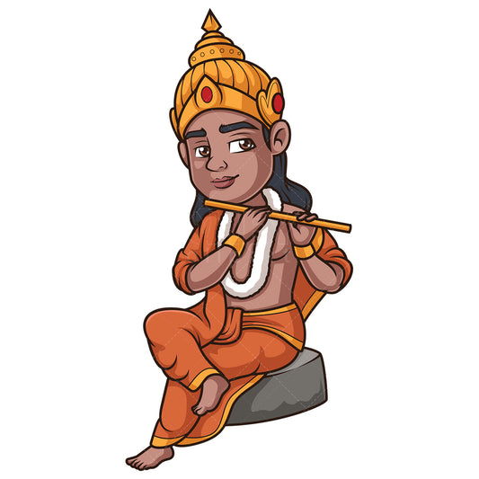 Royalty-free stock vector illustration of a god krishna.