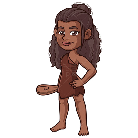 Royalty-free stock vector illustration of a gorgeous cavewoman warrior.