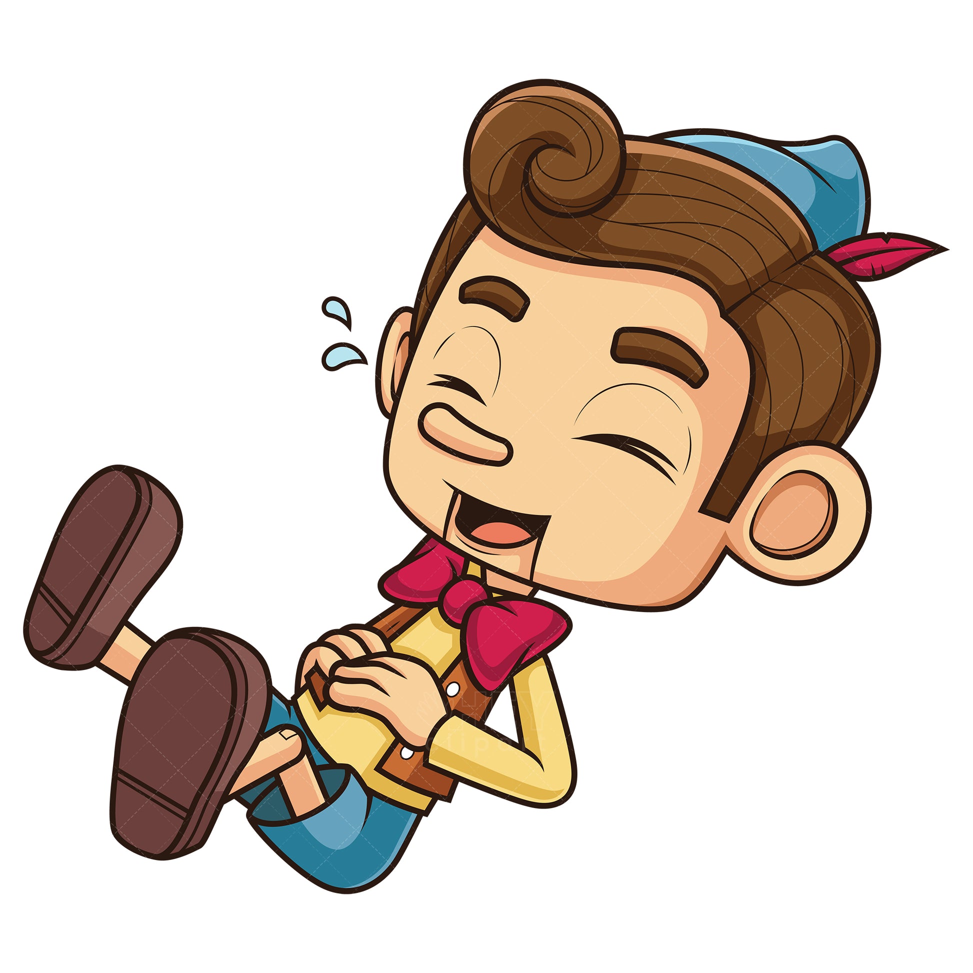 Royalty-free stock vector illustration of a pinocchio laughing.