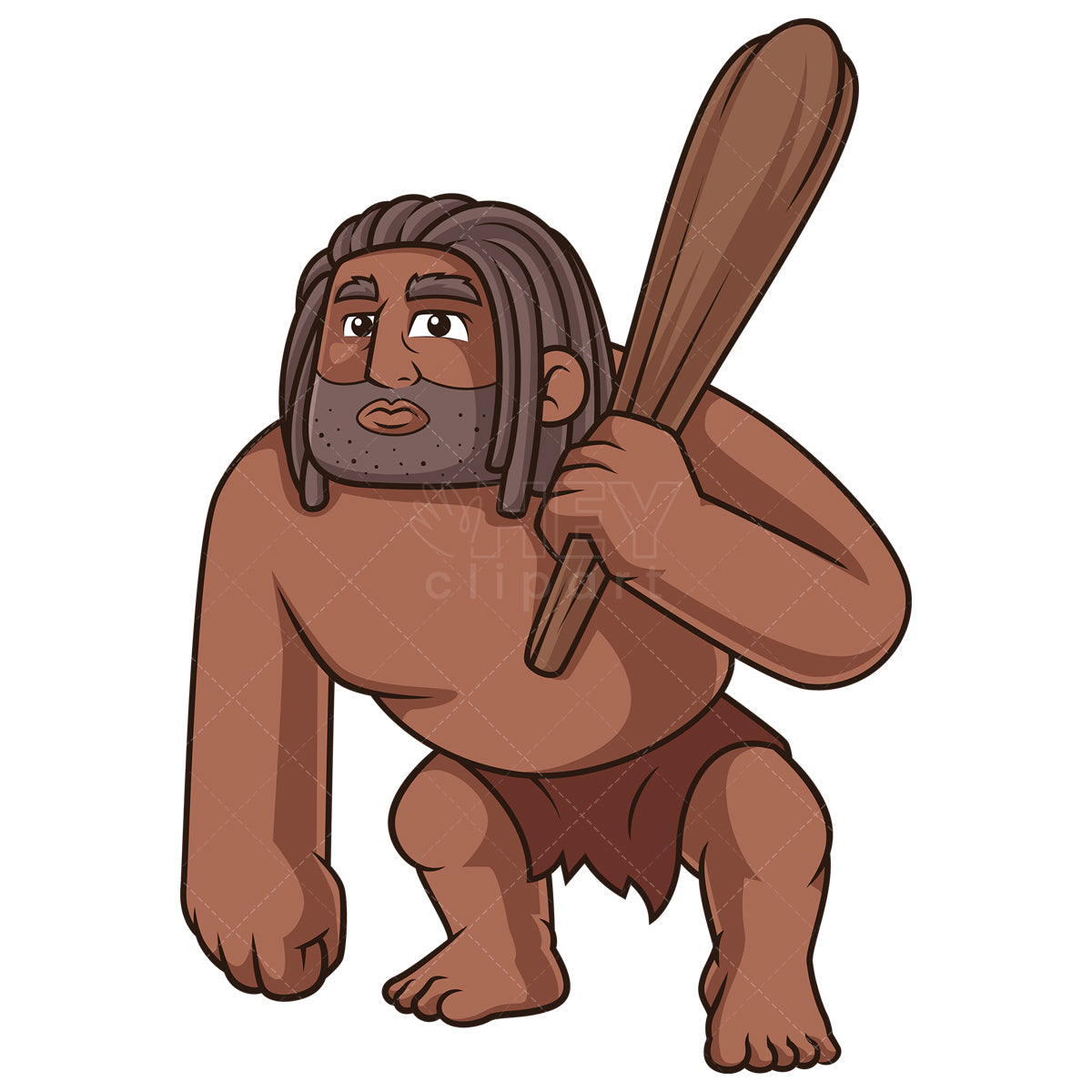 Royalty-free stock vector illustration of a primeval man.