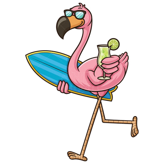 Royalty-free stock vector illustration of a summer flamingo.