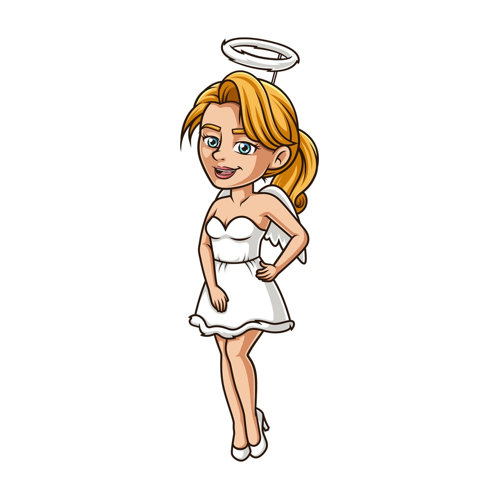 Woman angel costume. PNG - JPG and vector EPS (infinitely scalable).