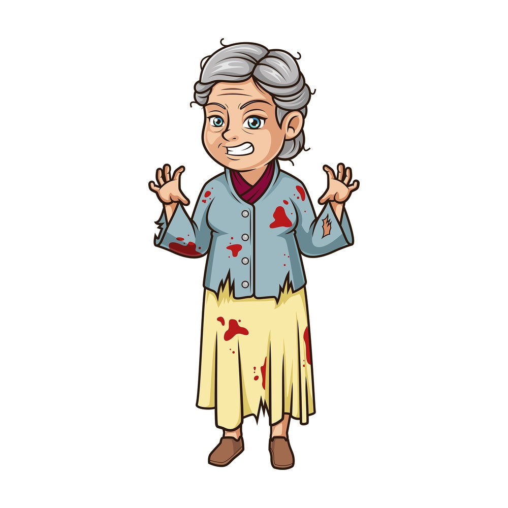 Old woman dressed for halloween. PNG - JPG and vector EPS (infinitely scalable).