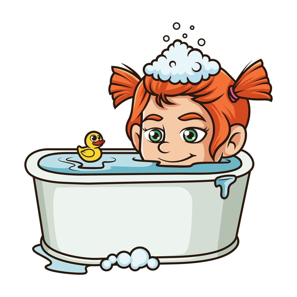 Little girl in bathtub. PNG - JPG and vector EPS (infinitely scalable).
