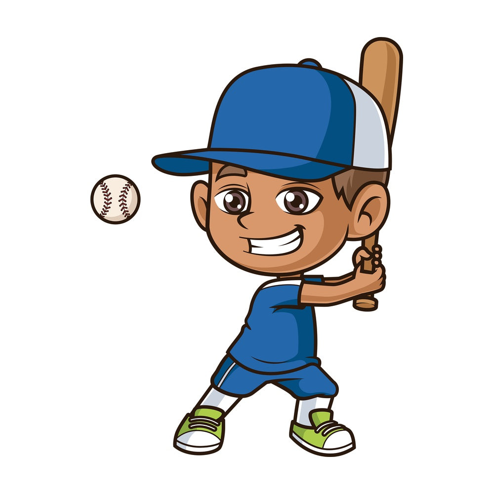 Hispanic boy playing baseball. PNG - JPG and vector EPS (infinitely scalable).