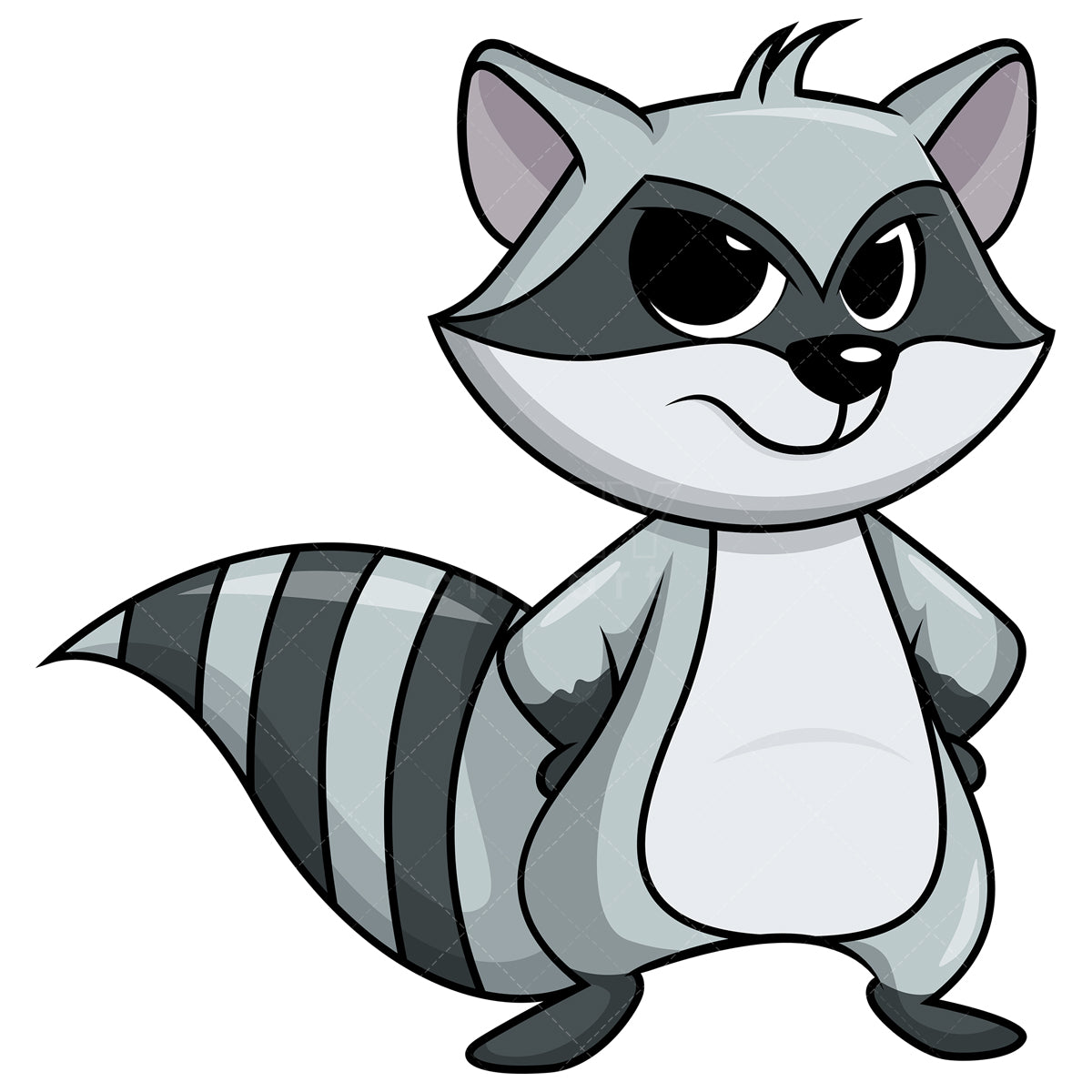 Royalty-free stock vector illustration of a angry raccoon.