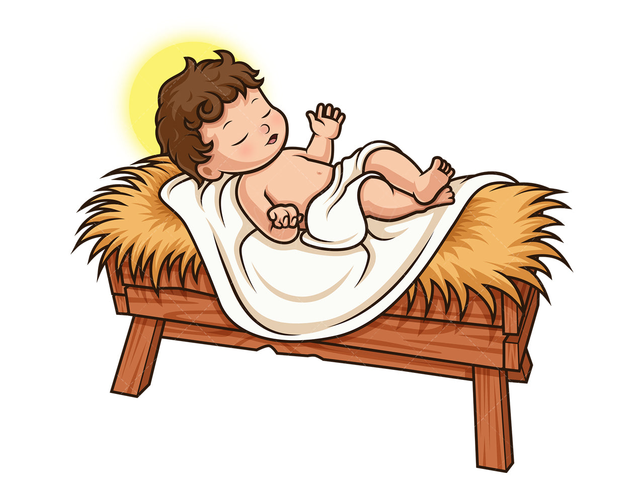 Royalty-free stock vector illustration of baby jesus christ.