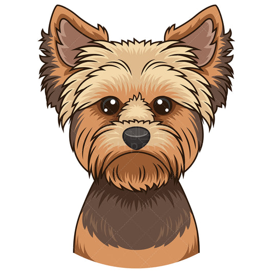 Royalty-free stock vector illustration of a yorkie face.