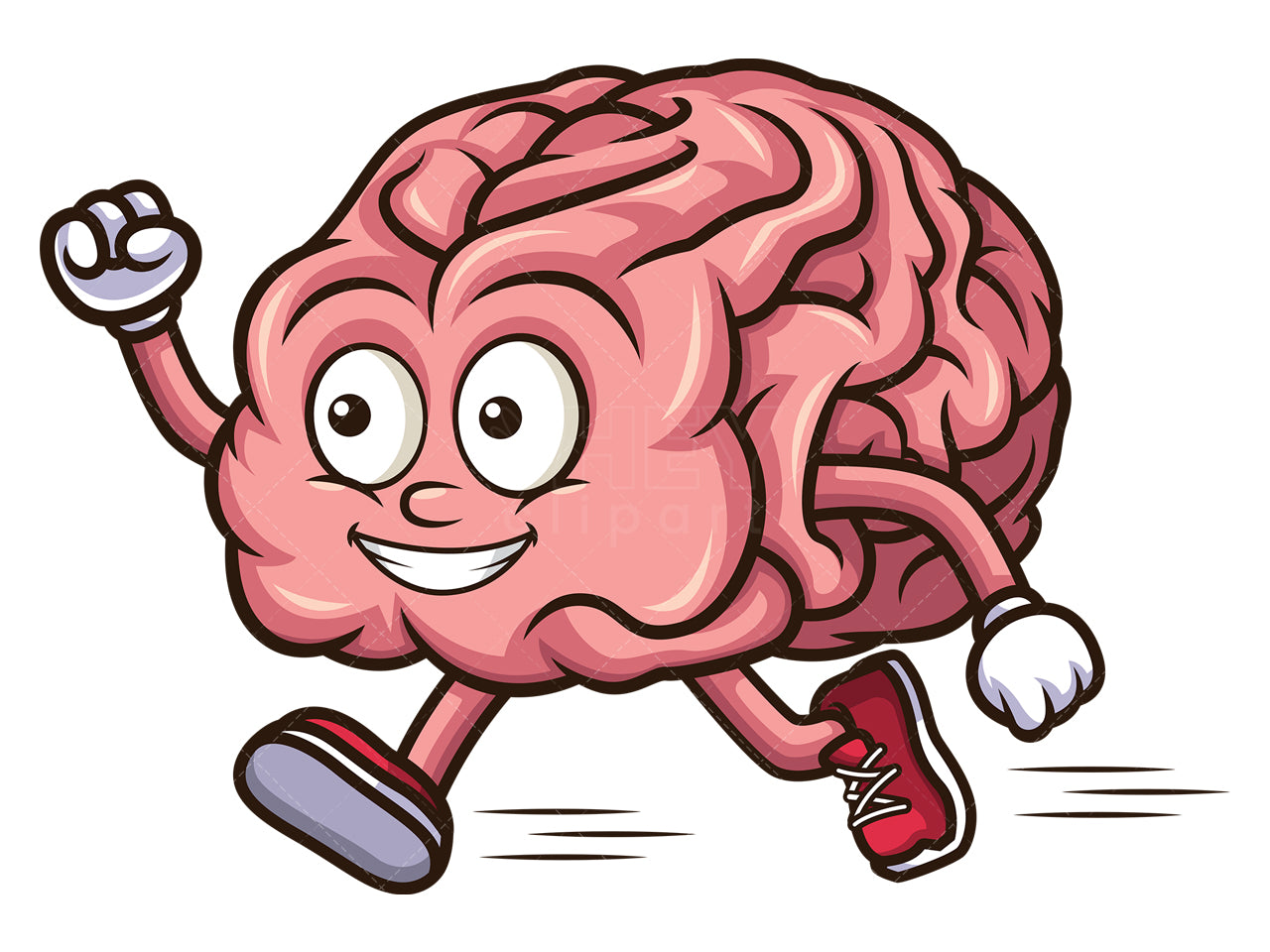 Royalty-free stock vector illustration of a brain running.
