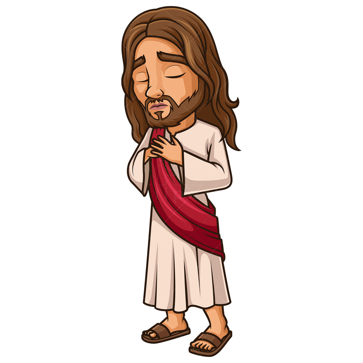 Royalty-free stock vector illustration of sad jesus christ.