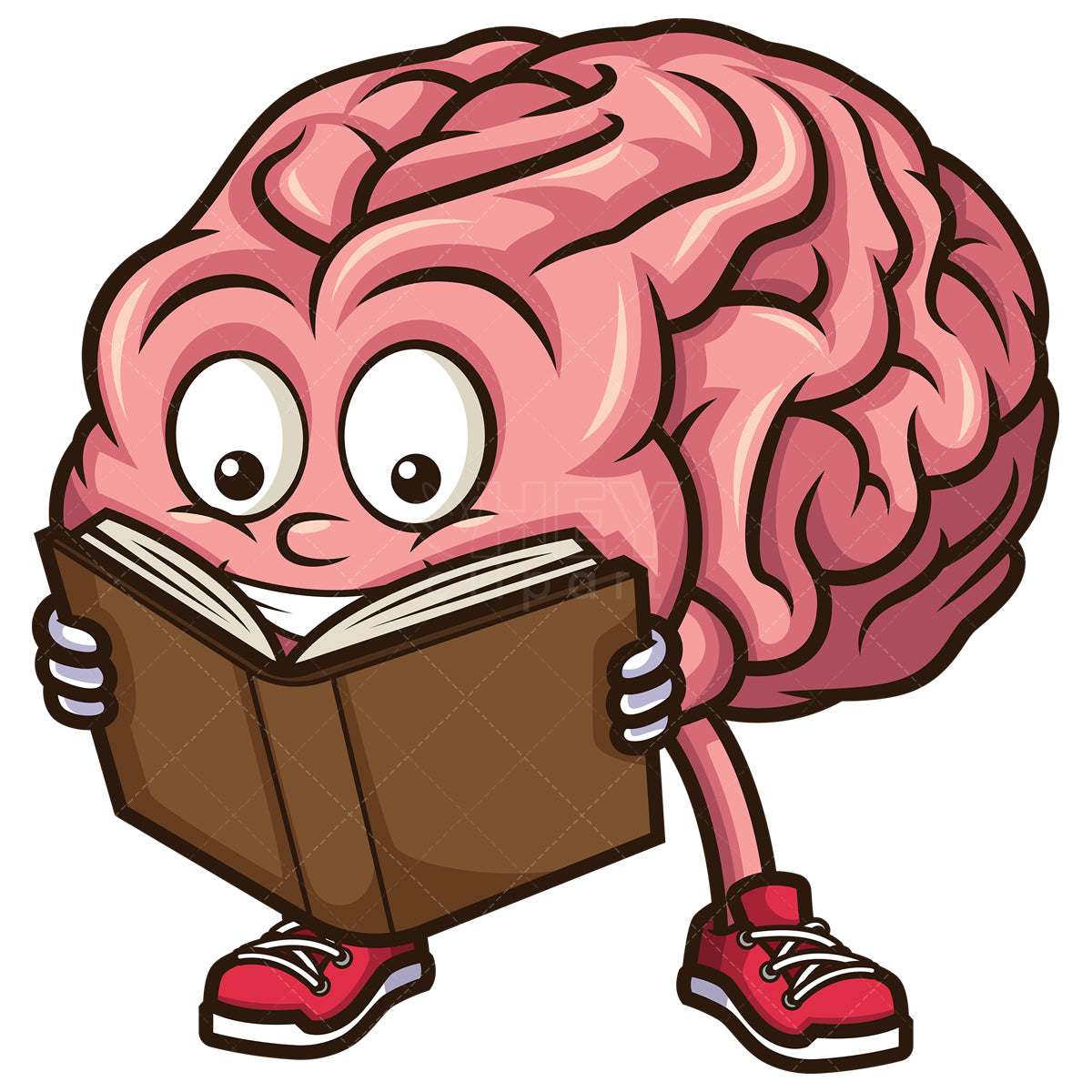 Royalty-free stock vector illustration of a brain learning.