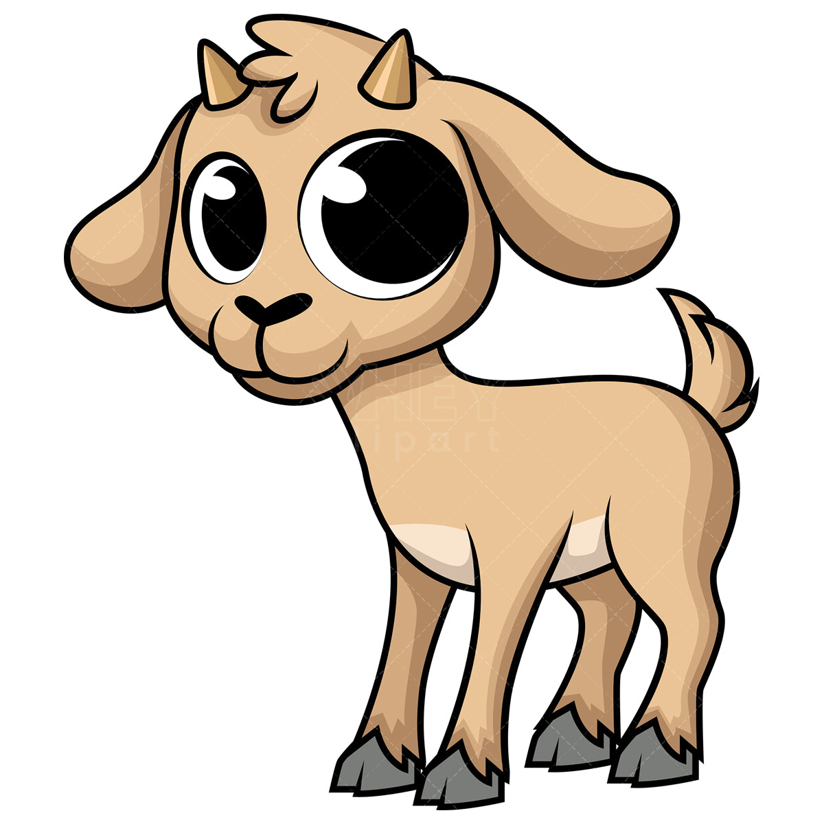 Royalty-free stock vector illustration of a cute baby goat.