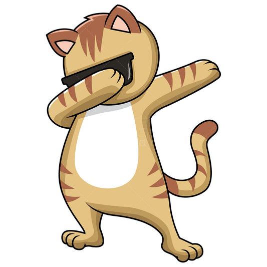 Royalty-free stock vector illustration of a dabbing cat with sunglasses.