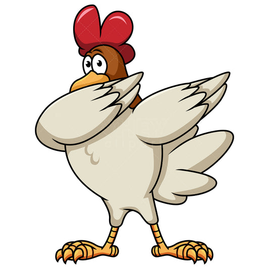 Royalty-free stock vector illustration of a dabbing rooster.