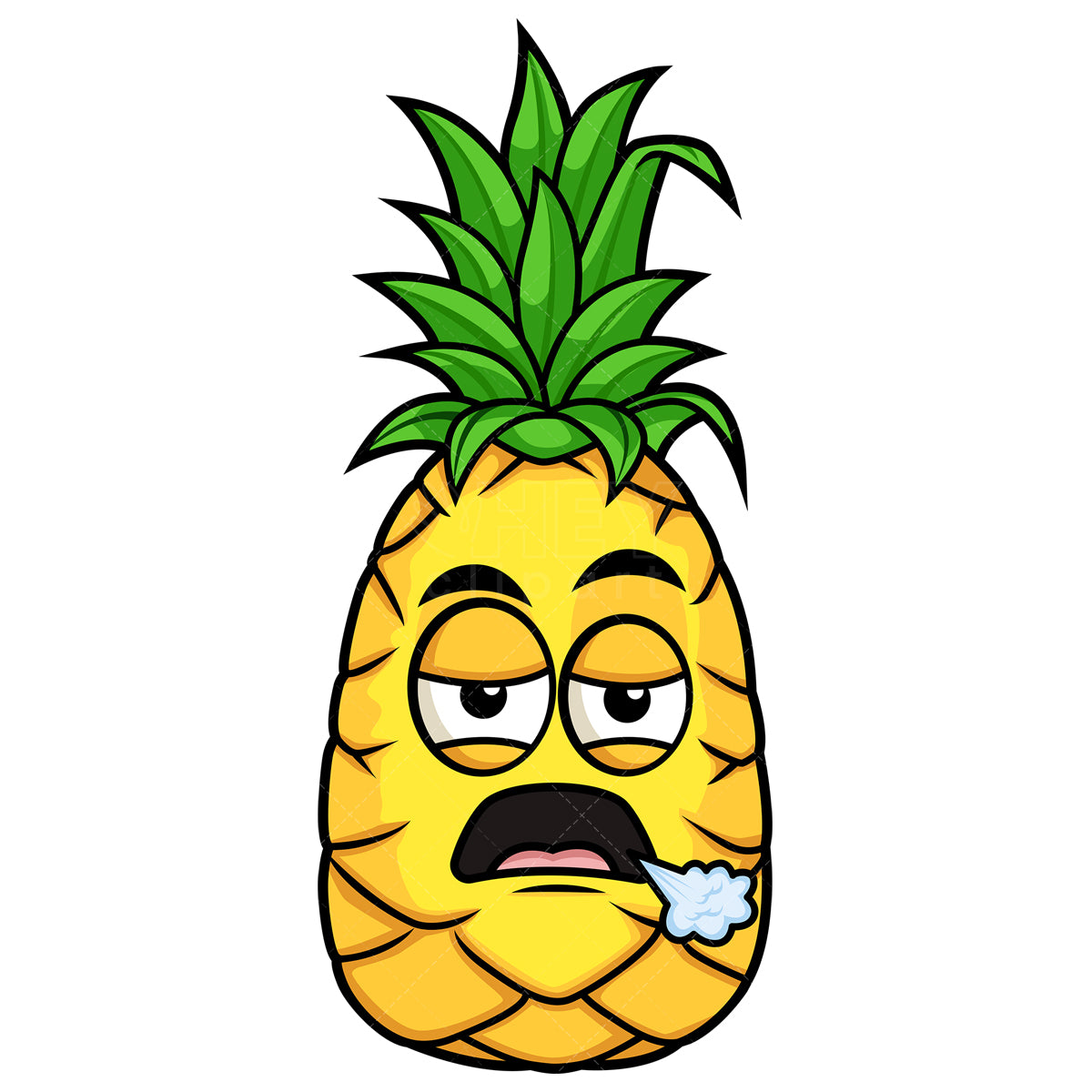 Royalty-free stock vector illustration of a bored pineapple.