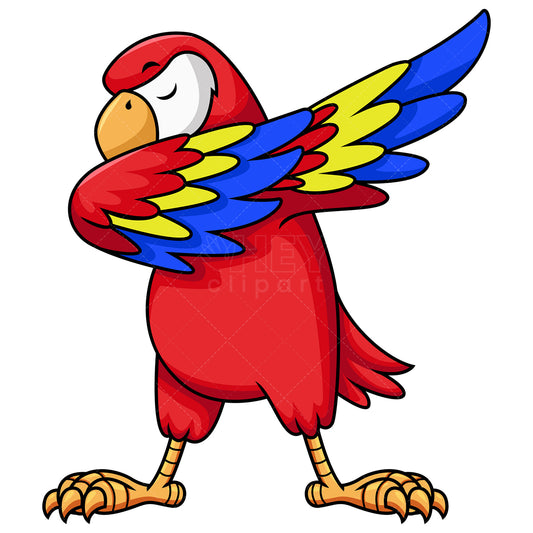 Royalty-free stock vector illustration of a dabbing parrot.