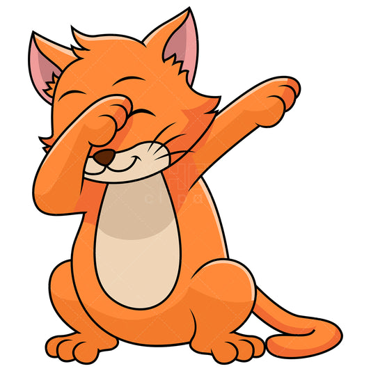 Royalty-free stock vector illustration of a dabbing cat.