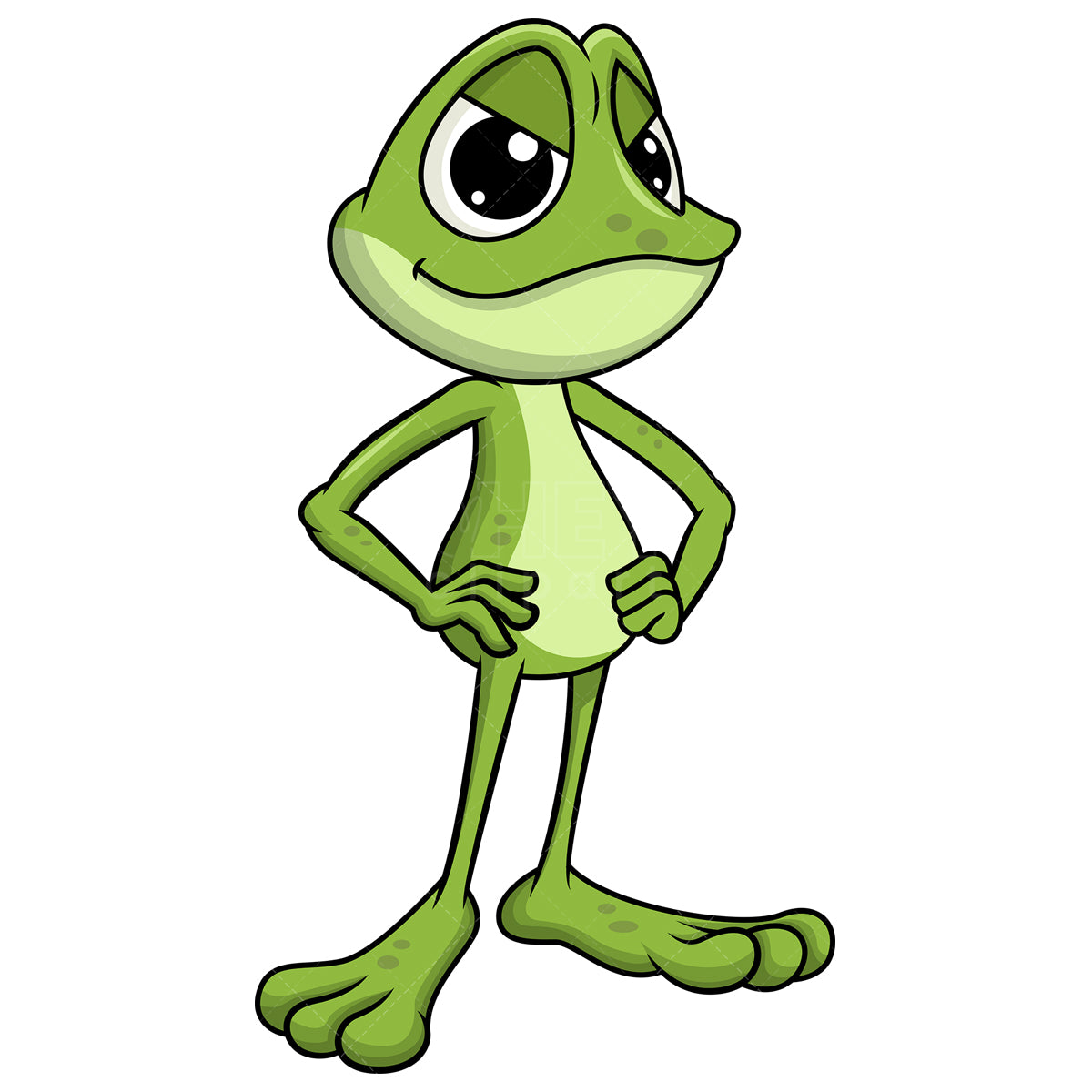 Royalty-free stock vector illustration of an evil frog mascot.