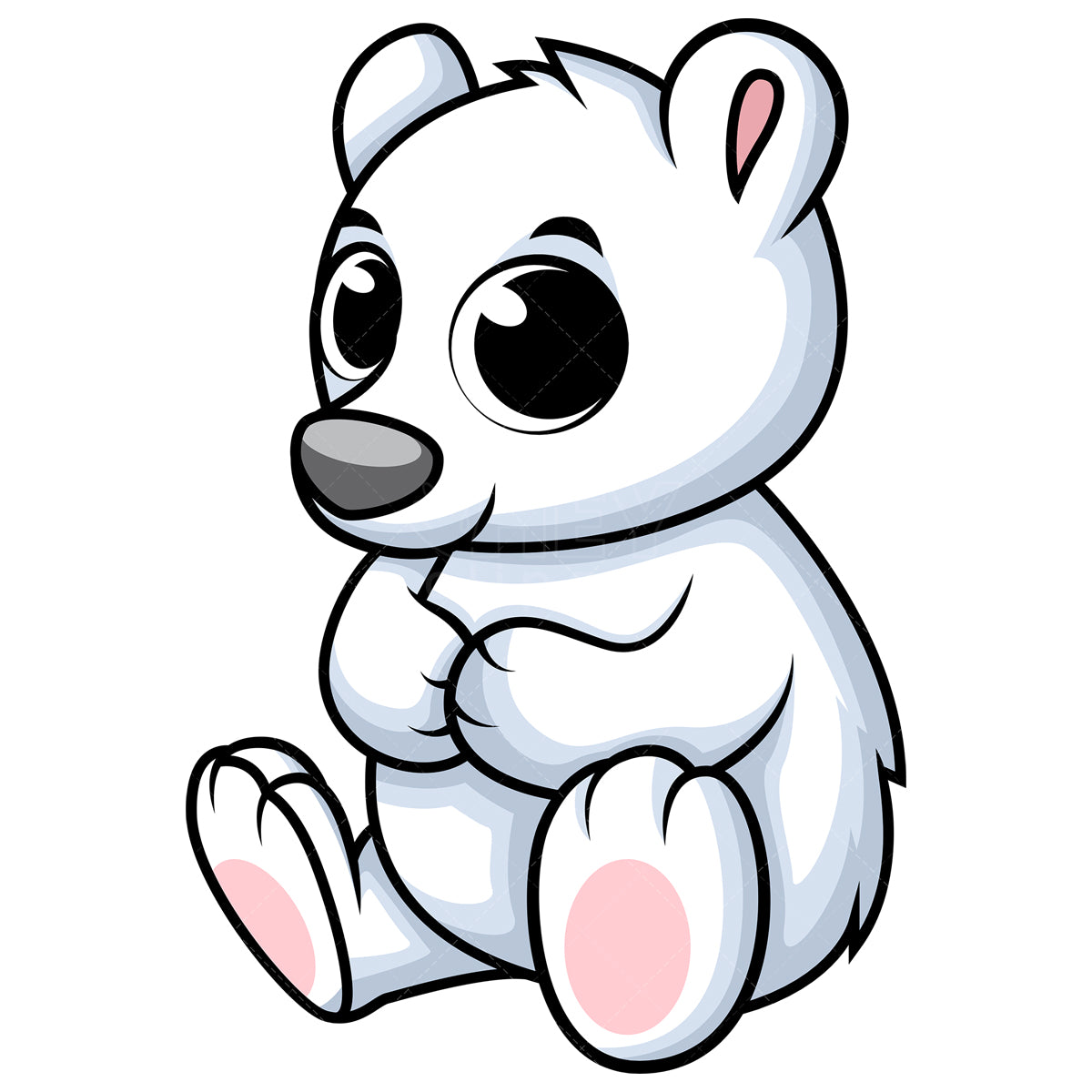 Royalty-free stock vector illustration of a cute baby polar bear.