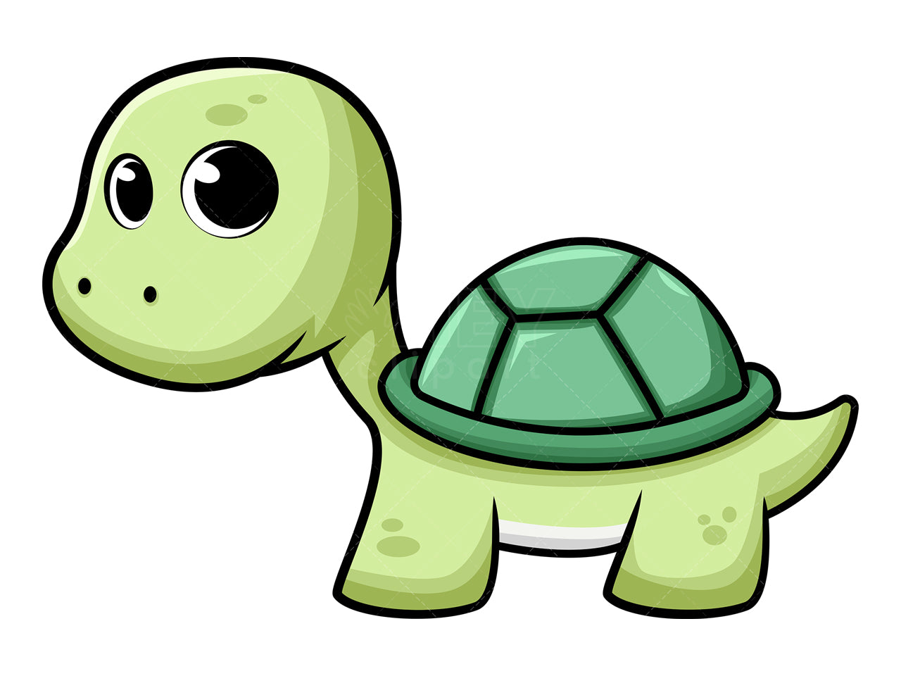 Royalty-free stock vector illustration of a cute baby sea turtle.